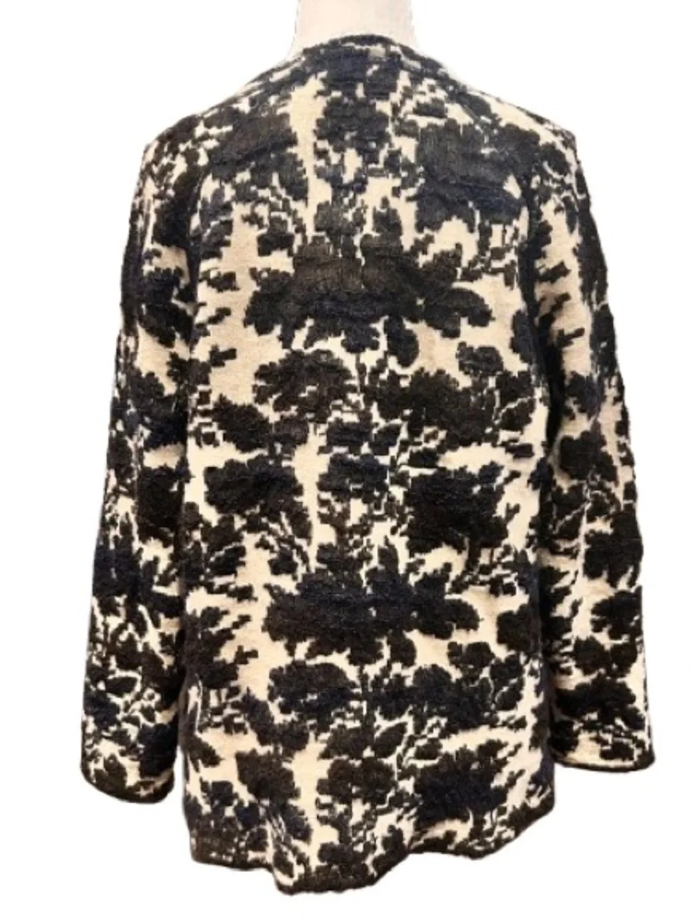 Tory Burch Floral Mohair Jacquard Blend Sweater Quiet Luxury Size M